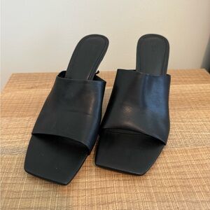 H&M leather open toe kitten heels